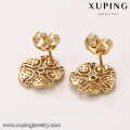 93327 Creative ladies jewelry simple design elegant stylish gemstone pave set golden stud earrings